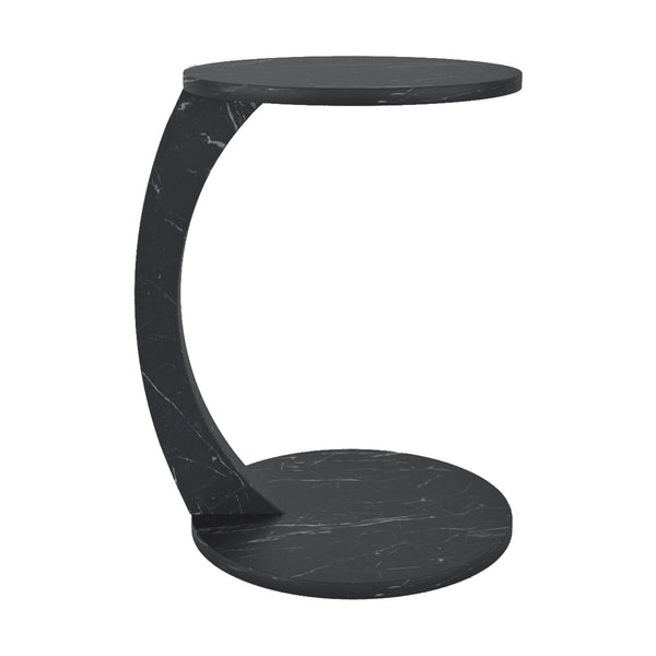 Beistelltisch Holeby 56xØ38cm Marmor/Schwarz