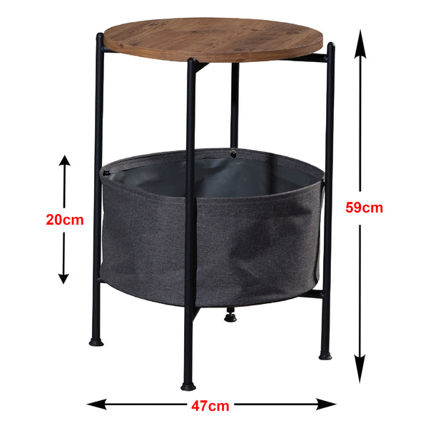Table d'appoint Suonenjoki 59x47cm aspect noir/noyer