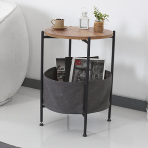Table d'appoint Suonenjoki 59x47cm aspect noir/noyer