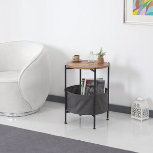 Table d'appoint Suonenjoki 59x47cm aspect noir/noyer