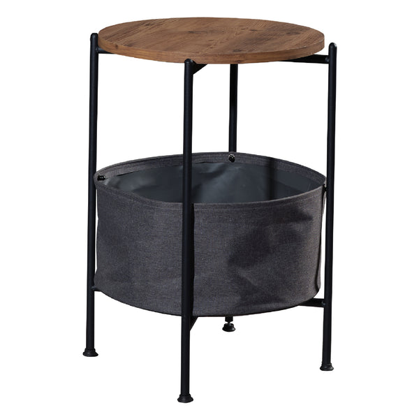 Table d'appoint Suonenjoki 59x47cm aspect noir/noyer