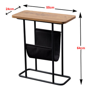 Beistelltisch Bov 64x55x24cm Schwarz/Walnuss-Optik