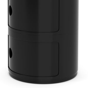 Tavolino rotondo VLADIK con spazio contenitore, 32 x 77 cm, nero