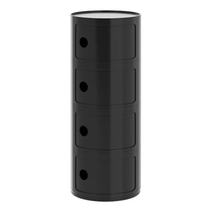 Tavolino rotondo VLADIK con spazio contenitore, 32 x 77 cm, nero