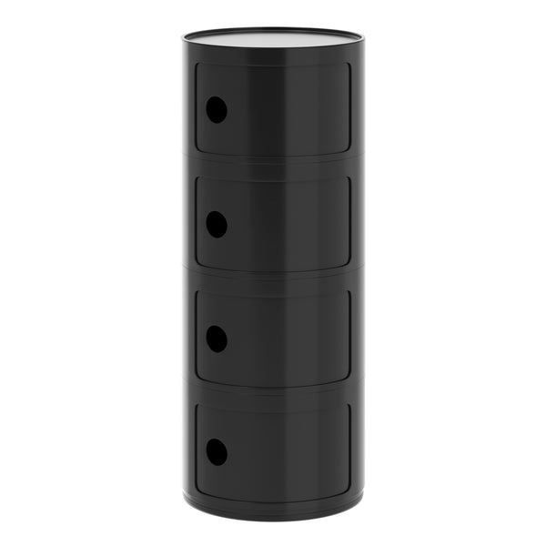 Tavolino rotondo VLADIK con spazio contenitore, 32 x 77 cm, nero