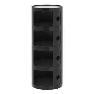 Tavolino rotondo VLADIK con spazio contenitore, 32 x 77 cm, nero