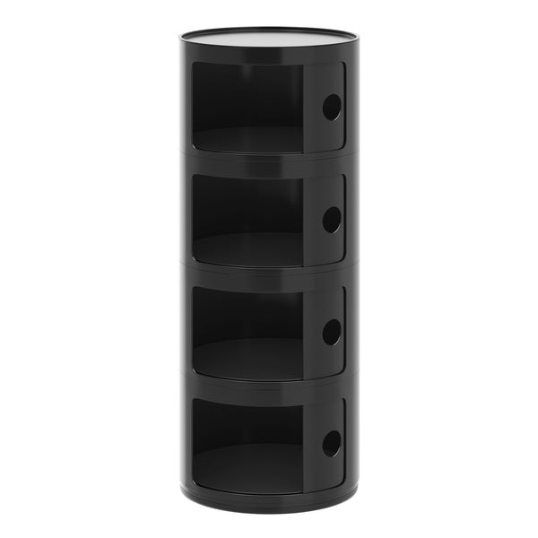 Tavolino rotondo VLADIK con spazio contenitore, 32 x 77 cm, nero