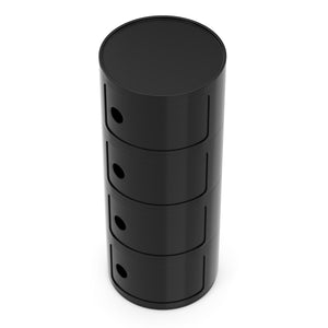 Tavolino rotondo VLADIK con spazio contenitore, 32 x 77 cm, nero