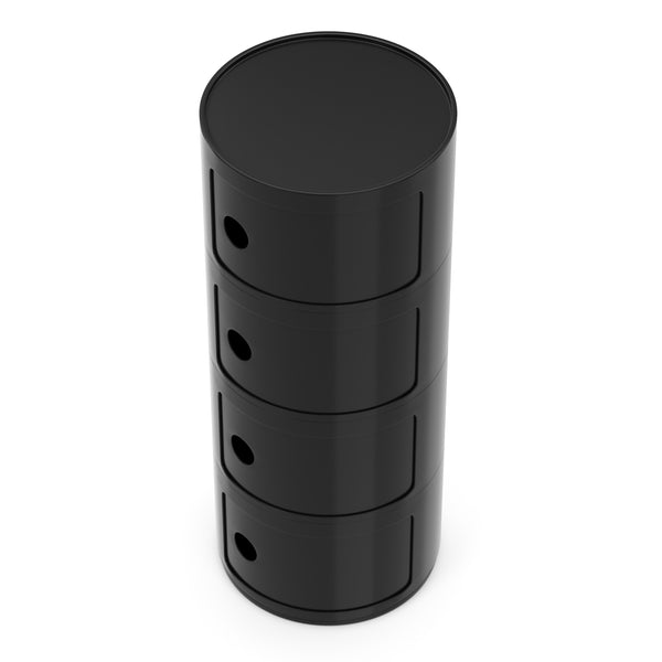 Tavolino rotondo VLADIK con spazio contenitore, 32 x 77 cm, nero