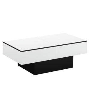 Beistelltisch VOLEVO mit Stauraum 113 x 60 x 40 cm weiss/schwarz