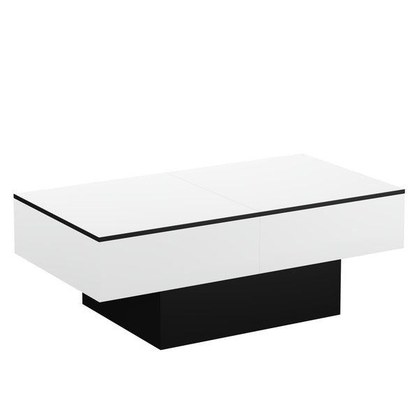 Beistelltisch VOLEVO mit Stauraum 113 x 60 x 40 cm weiss/schwarz