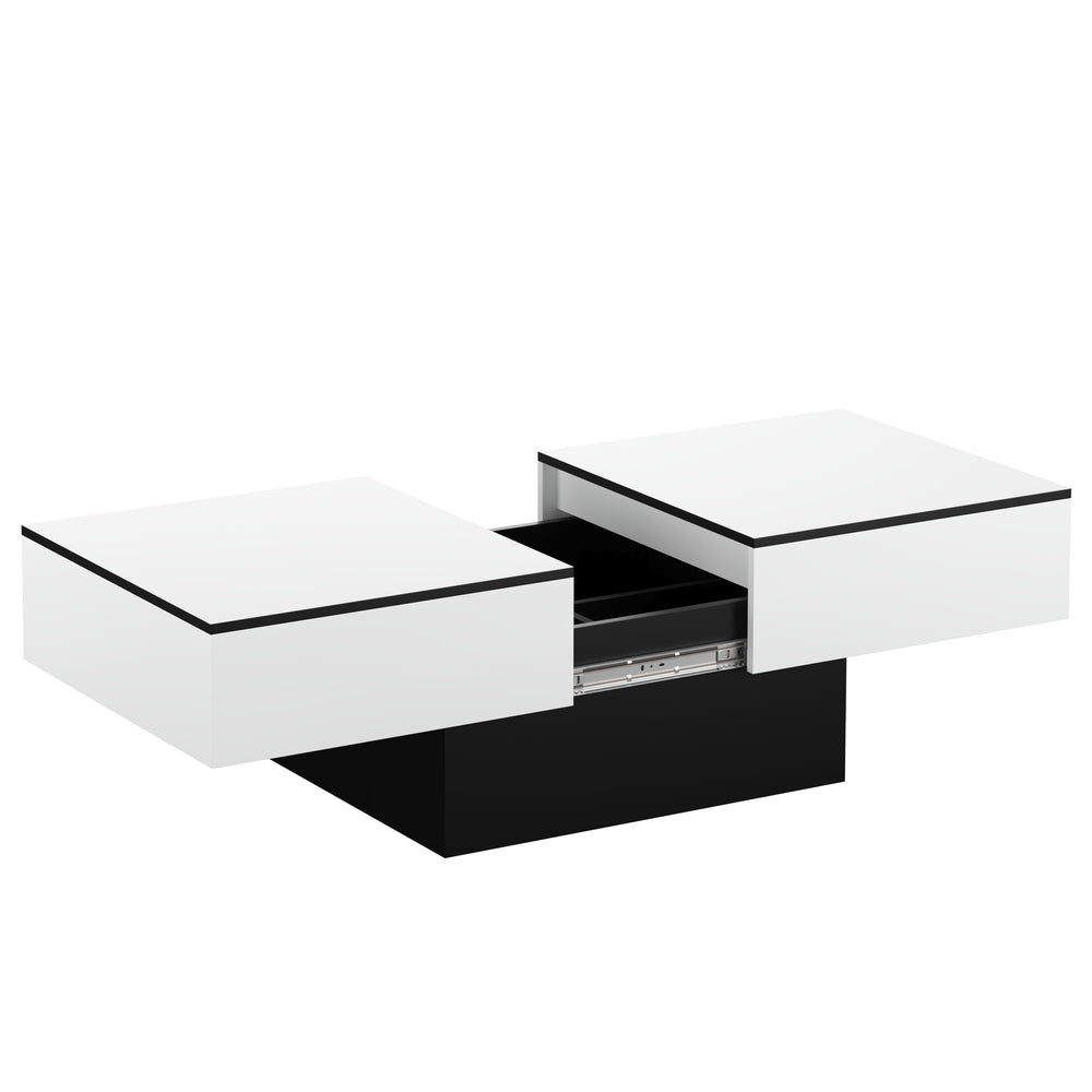 Beistelltisch VOLEVO mit Stauraum 113 x 60 x 40 cm weiss/schwarz