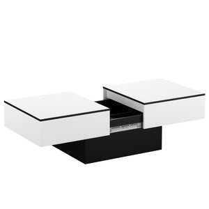 Beistelltisch VOLEVO mit Stauraum 113 x 60 x 40 cm weiss/schwarz