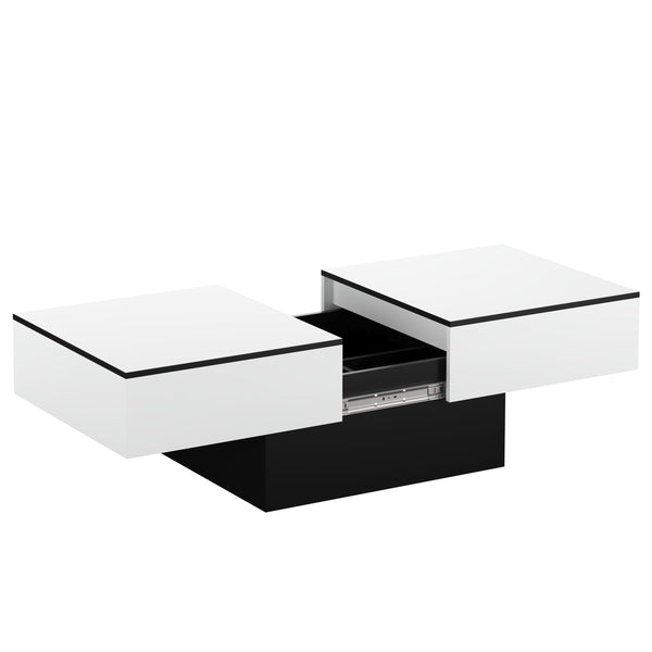 Beistelltisch VOLEVO mit Stauraum 113 x 60 x 40 cm weiss/schwarz