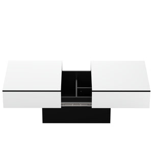 Beistelltisch VOLEVO mit Stauraum 113 x 60 x 40 cm weiss/schwarz