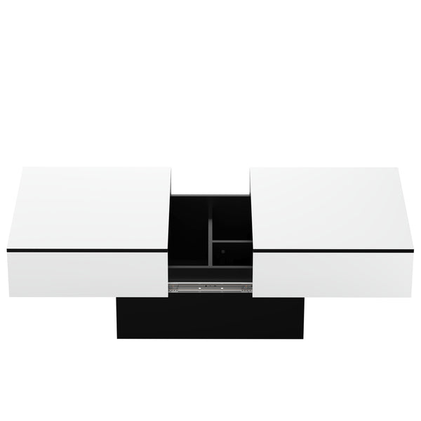 Beistelltisch VOLEVO mit Stauraum 113 x 60 x 40 cm weiss/schwarz