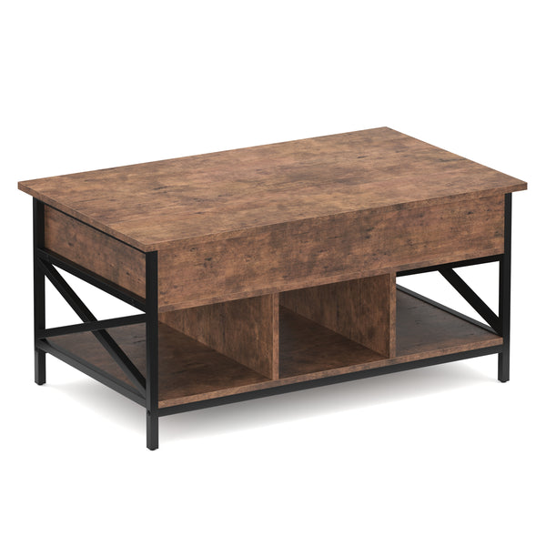 Beistelltisch Vintage BONITA mit Stauraum 100 x 60 x 48 - 62 cm