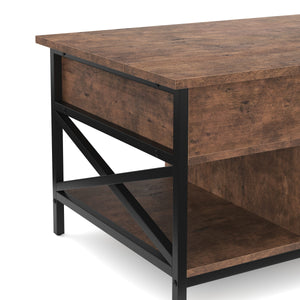 Beistelltisch Vintage BONITA mit Stauraum 100 x 60 x 48 - 62 cm