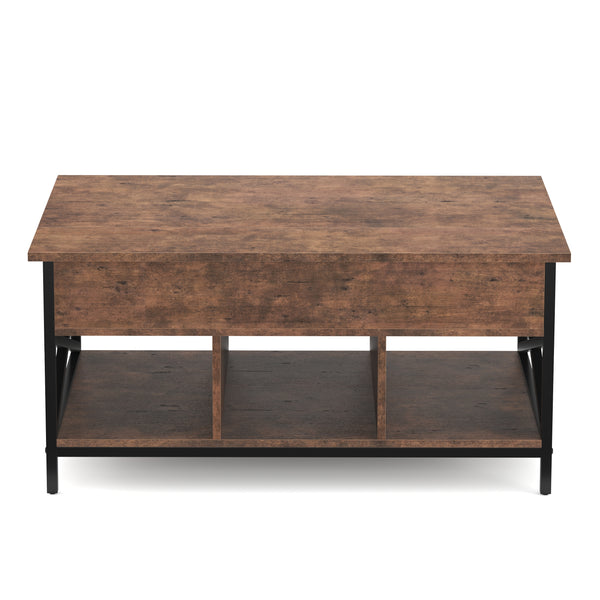 Beistelltisch Vintage BONITA mit Stauraum 100 x 60 x 48 - 62 cm