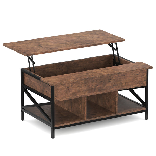Beistelltisch Vintage BONITA mit Stauraum 100 x 60 x 48 - 62 cm