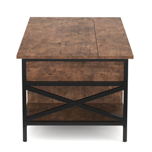 Beistelltisch Vintage BONITA mit Stauraum 100 x 60 x 48 - 62 cm