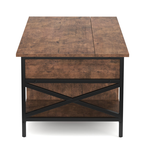 Beistelltisch Vintage BONITA mit Stauraum 100 x 60 x 48 - 62 cm