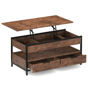 Beistelltisch Vintage BONITA mit Stauraum 100 x 50 x 48 - 62 cm