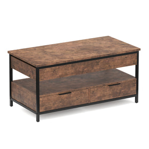 Beistelltisch Vintage BONITA mit Stauraum 100 x 50 x 48 - 62 cm
