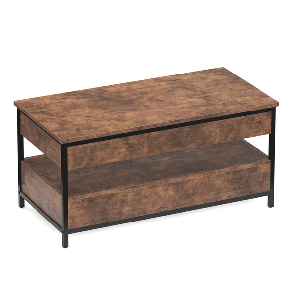 Beistelltisch Vintage BONITA mit Stauraum 100 x 50 x 48 - 62 cm