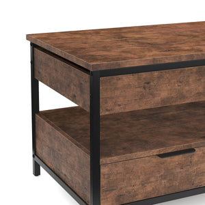 Beistelltisch Vintage BONITA mit Stauraum 100 x 50 x 48 - 62 cm