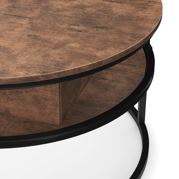 Beistelltisch Vintage BONITA rund mit Stauraum 80 x 47 - 62 cm