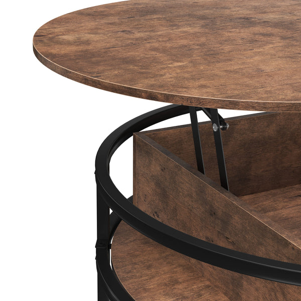 Beistelltisch Vintage BONITA rund mit Stauraum 80 x 47 - 62 cm