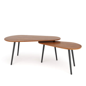Beistelltisch DUVERA 2-teilig braun/schwarz