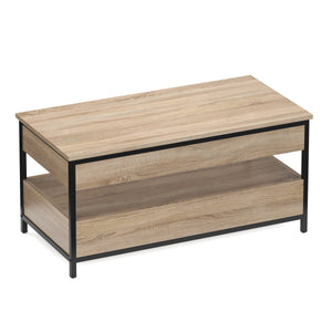 Beistelltisch WOODEDGE mit Stauraum 100 x 50 x 48 - 62 cm braun