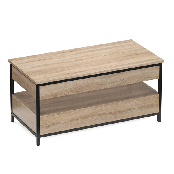 Beistelltisch WOODEDGE mit Stauraum 100 x 50 x 48 - 62 cm braun