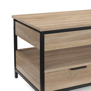 Beistelltisch WOODEDGE mit Stauraum 100 x 50 x 48 - 62 cm braun