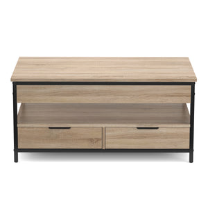 Beistelltisch WOODEDGE mit Stauraum 100 x 50 x 48 - 62 cm braun
