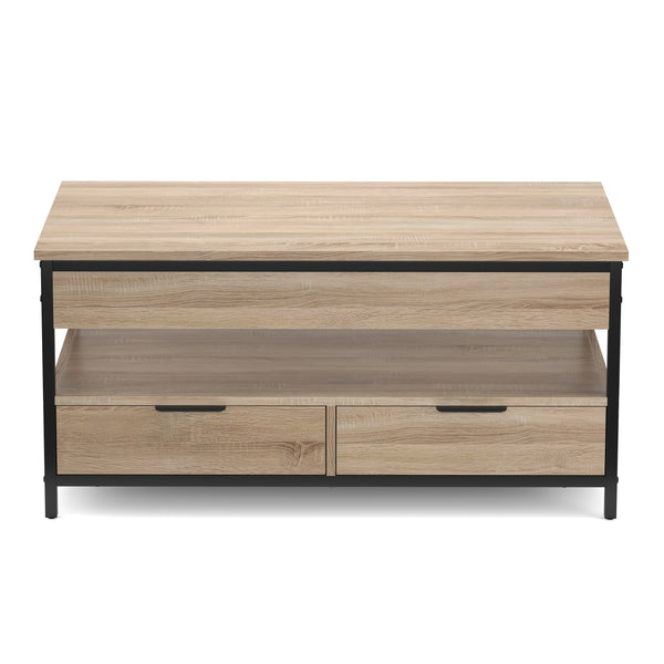 Beistelltisch WOODEDGE mit Stauraum 100 x 50 x 48 - 62 cm braun