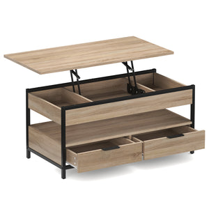 Beistelltisch WOODEDGE mit Stauraum 100 x 50 x 48 - 62 cm braun
