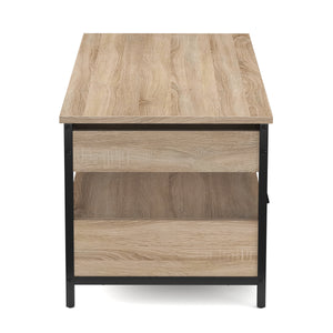 Beistelltisch WOODEDGE mit Stauraum 100 x 50 x 48 - 62 cm braun