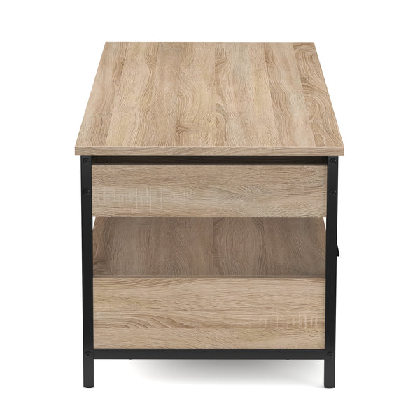 Beistelltisch WOODEDGE mit Stauraum 100 x 50 x 48 - 62 cm braun