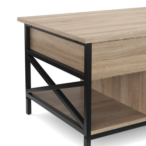 Beistelltisch WOODORA mit Stauraum 100 x 60 x 48 - 62 cm braun