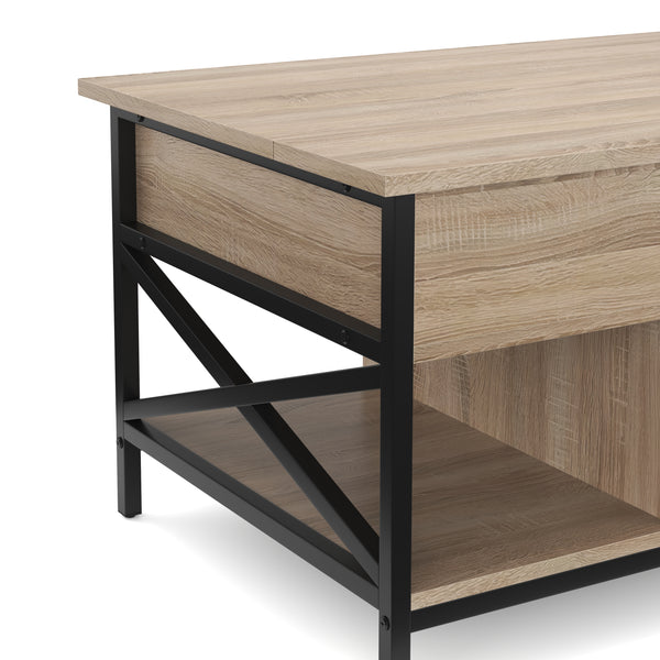 Beistelltisch WOODORA mit Stauraum 100 x 60 x 48 - 62 cm braun