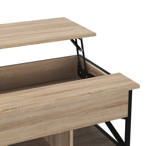 Beistelltisch WOODORA mit Stauraum 100 x 60 x 48 - 62 cm braun