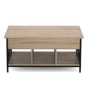 Beistelltisch WOODORA mit Stauraum 100 x 60 x 48 - 62 cm braun