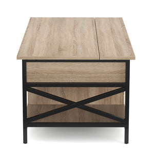 Beistelltisch WOODORA mit Stauraum 100 x 60 x 48 - 62 cm braun