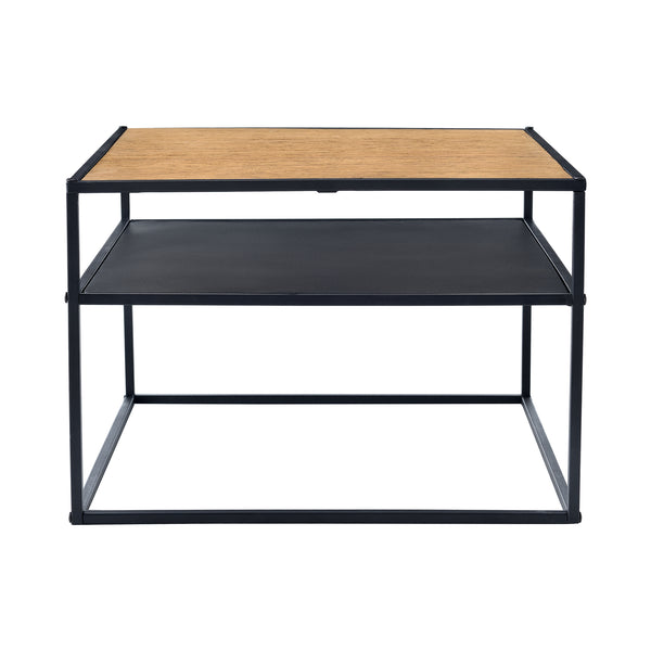 Beistelltisch Quinisut 40x55x55cm Holz-Optik/Schwarz