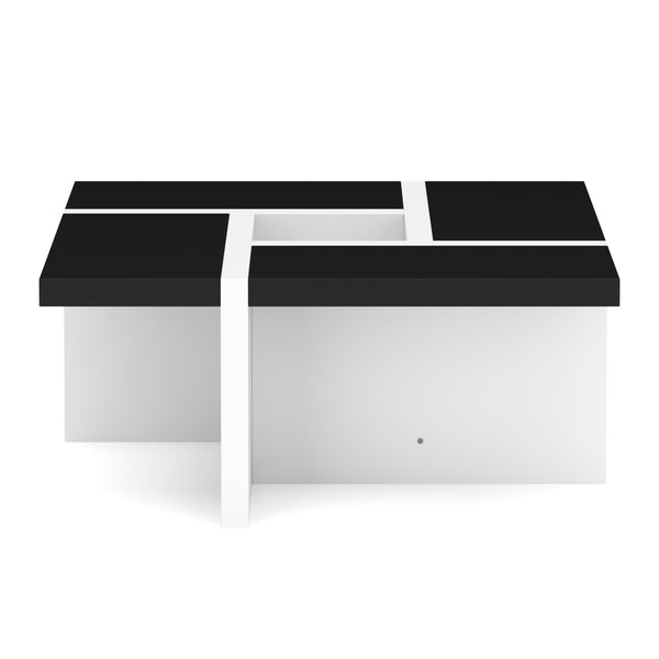 Beistelltisch ZEBRA 80 x 80 x 35 cm schwarz/weiss