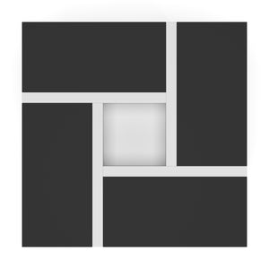 Beistelltisch ZEBRA 80 x 80 x 35 cm schwarz/weiss