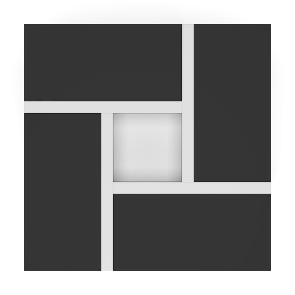 Beistelltisch ZEBRA 80 x 80 x 35 cm schwarz/weiss